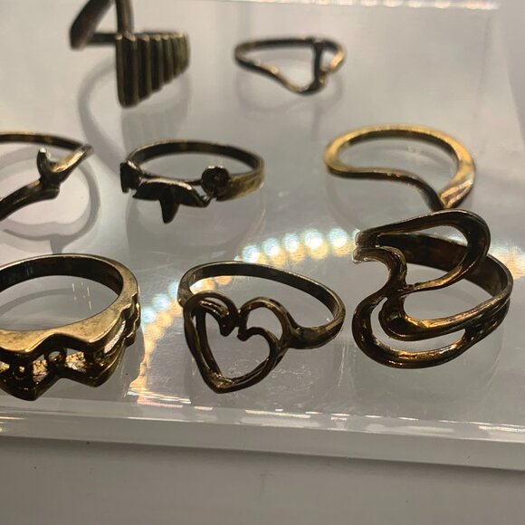 10ct Vintage Salesman Sample  Electro Plated Women's Size 6 Rings - Picture 3 of 4